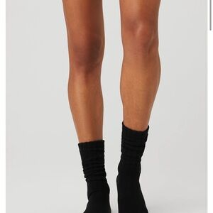 NWT ALO Yoga black unisex scrunch socks